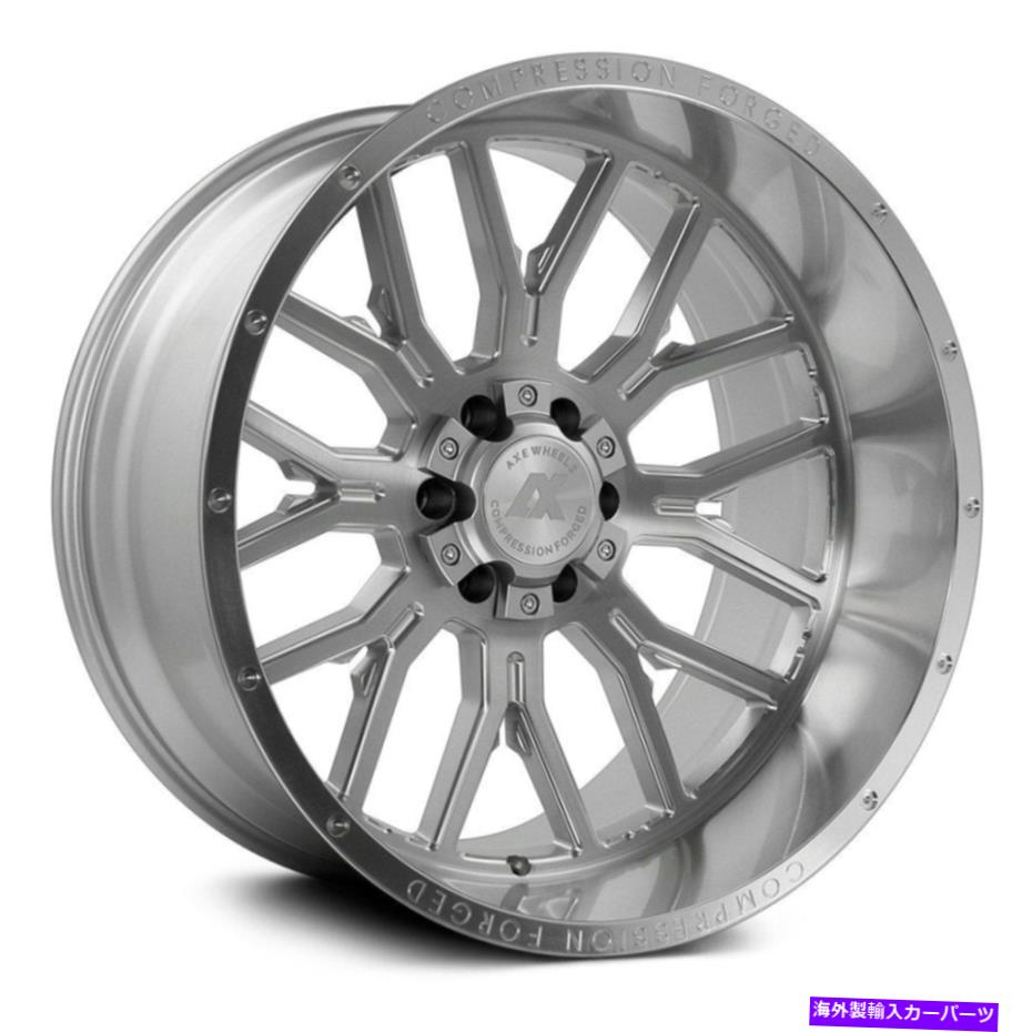 ホイール　4本セット 22x12 ax cf ax6.1 6x135/6x5.5 -44シルバーミリングホイールリムセット（4）87.1..