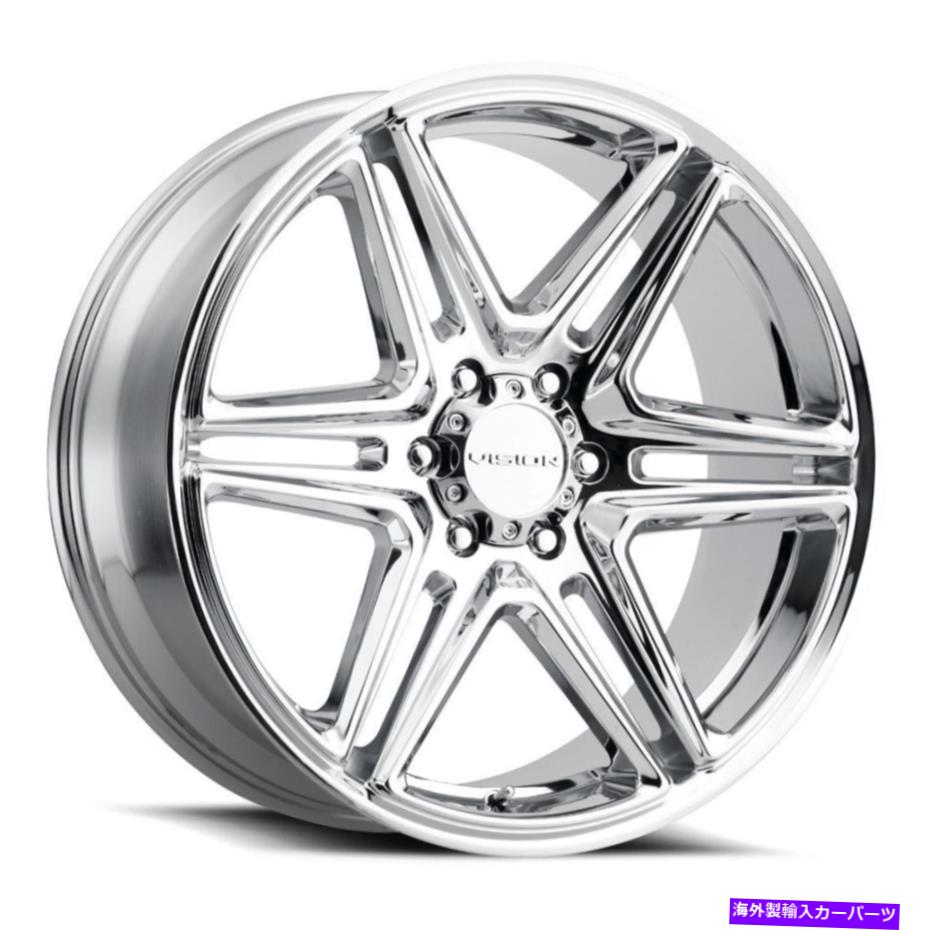 ホイール　4本セット 22x9.5ビジョン476ウェッジ6x5.5/6x139.7 15クロムホイールリムセット（4）78.1 22x9.5 Vision 476 Wedge 6x5.5/6x139.7 15 Chrome Wheels Rims Set(4) 78.1