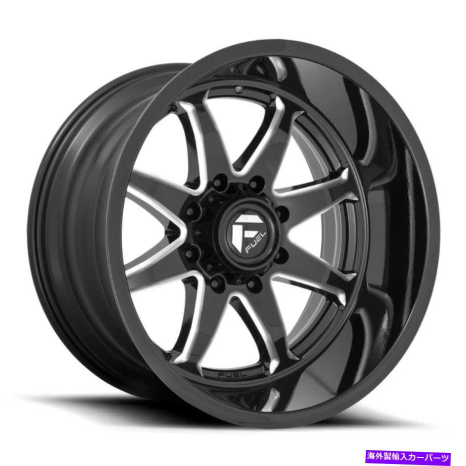 ホイール　4本セット 22x10燃料D749ハンマー6x5.5/6x139.7 -18ブラックミリングホイールリムセット（4）106.1 22x10 Fuel D749 Hammer 6x5.5/6x139.7 -18 Black Milled Wheels Rims Set(4) 106.1