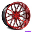 ホイール 4本セット 22x12 ax cf ax6.2 5x5/5x5.5 -44赤い粉砕ホイールリムセット(4)87.1 22x12 AXE CF AX6....