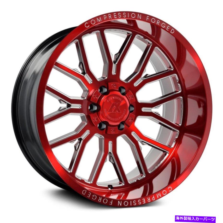 ホイール　4本セット 22x12 ax cf ax6.2 8x6.5/8x165.1 -44赤い粉砕ホイールリムセット（4）125.2 22x1..