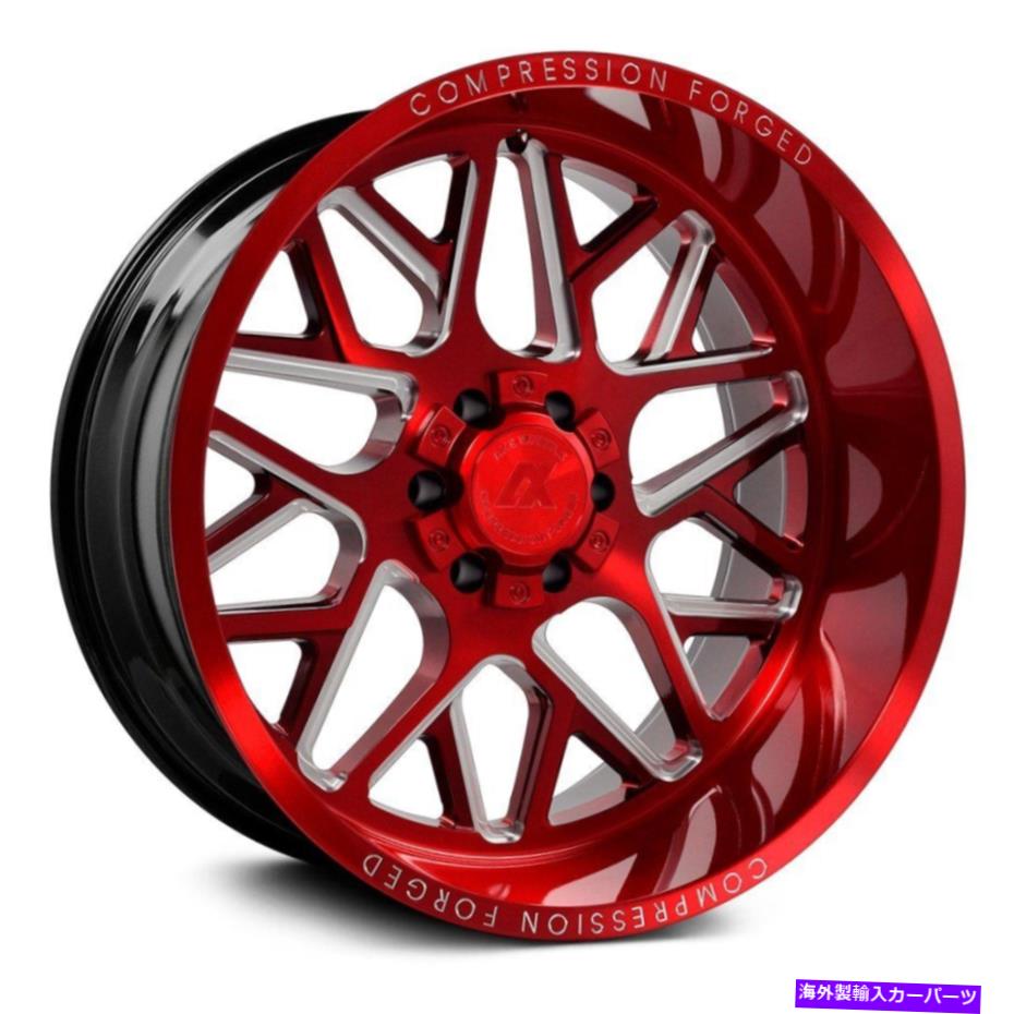 ホイール　4本セット 22x12 ax cf ax5.2 6x5/6x5.5 -44赤い粉砕ホイールリムセット（4）87.1 22x12 AXE..