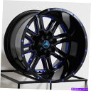 ホイール 4本セット 22x14 American Off -Road A106 8x170 -76ブラックミリングブルーホイールリムセット(4)125。 22...