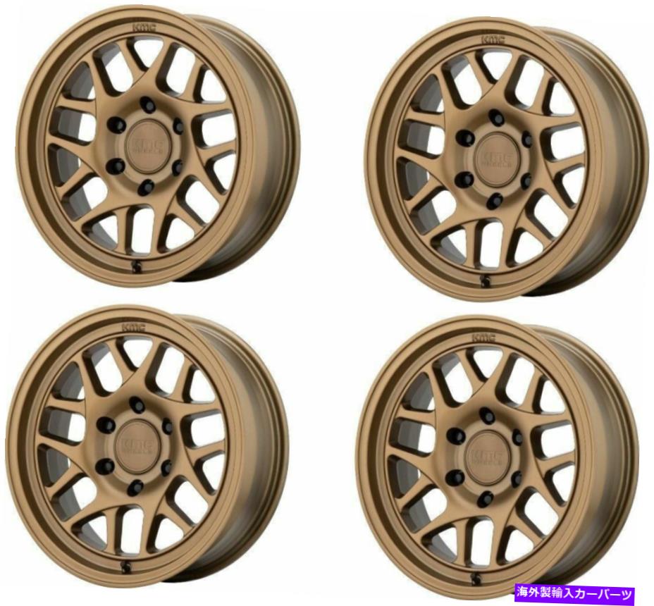 ホイール　4本セット セット4 17 "KMC KM717 BULLY OL 17x8.5マットブロンズ5x5ジープトラックホイール..