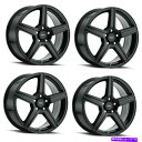 ホイール 4本セット セット4 16x7 voxx como glossブラックホイール5x108/ 5x4.5 40mm乗客リムW/ラグ Set 4 16x7...