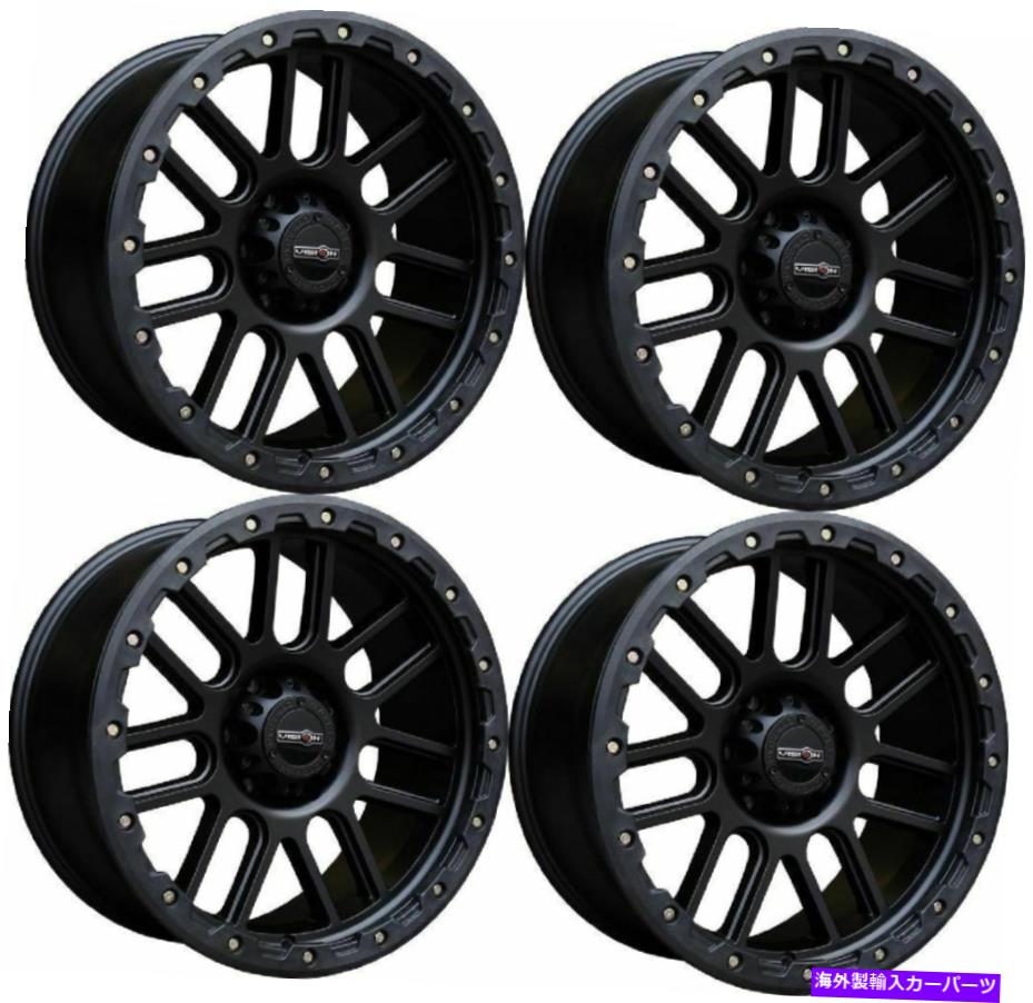 ホイール　4本セット セット4 18 "ビジョンオフロード111ネメシスマットブラックホイール18x9 5x5トラックリム0mm Set 4 18" Vision Off-Road 111 Nemesis Matte Black Wheels 18x9 5x5 Truck Rims 0mm