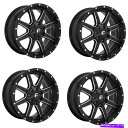 ホイール 4本セット セット4 16 "Fuel D538 Maverick Matte Black Milled Wheels 16x6.5 6x130 48mm 6ラグ Set 4 16" Fuel D538 Maverick Matte Black Milled Wheels 16x6.5 6x130 48mm 6 Lug