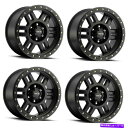 ホイール 4本セット セット4 17 "ビジョンオフロード398マンクスマットブラックホイール17x8.5 5x4.5リム0mm Set 4 17" Vision Off-Road 398 Manx Matte Black Wheels 17x8.5 5x4.5 Rims 0mm