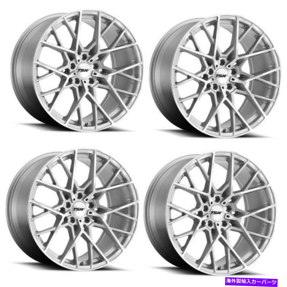 ホイール　4本セット セット4 18 "TSWセブリング18x9.5シルバーW/ミラーカットフェイス5x4.5ホイール20mmリム Set 4 18" TSW Sebring 18x9.5 Silver w/ Mirror Cut Face 5x4.5 Wheels 20mm Rims