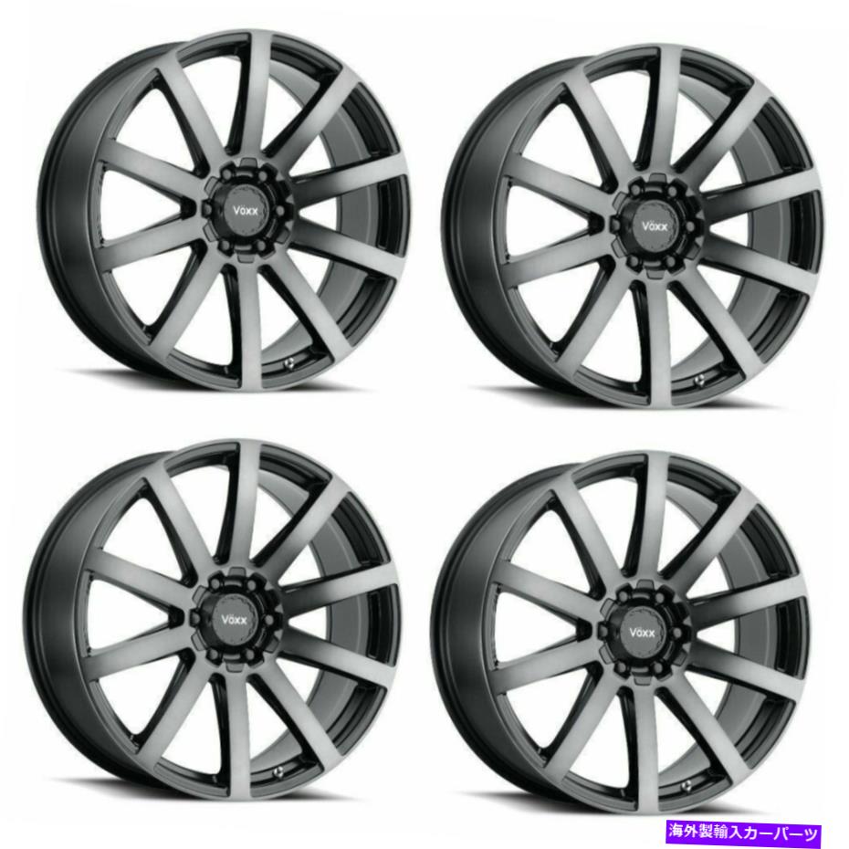 ホイール　4本セット セット4 17x7.5 voxx vento black dark tint 5x108/5x4.5 40mm乗客/suv w/lugs Set 4 17x7.5 Voxx Vento Black Dark Tint 5x108/5x4.5 40mm Passenger/SUV w/ Lugs