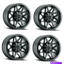 ホイール　4本セット セット4 12 "ビジョンATV 416 SE7ENマットブラックホイール12x8 4x136リム-10.2mm Set 4 12" Vision ATV 416 Se7e..