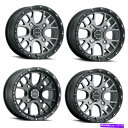 ホイール 4本セット セット4 15 "ビジョンATV 545ロッカーサテングレーホイール15x7 4x136リム13mm Set 4 15" Vision ATV 545 Rocker Satin Grey Wheels 15x7 4x136 Rims 13mm