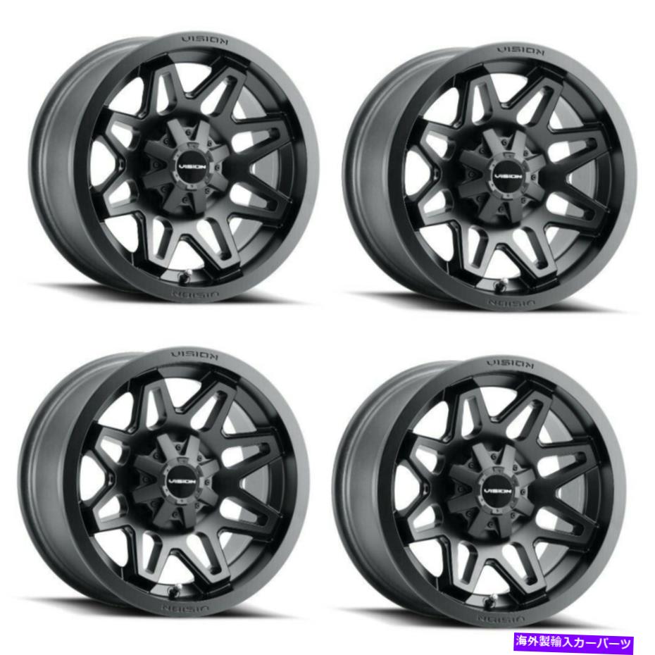 ホイール　4本セット セット4 15 "Vision ATV 416 SE7ENマットブラックホイール15x7 4x136リム38.1mm Set 4 15" Vision ATV 416 Se7en ..