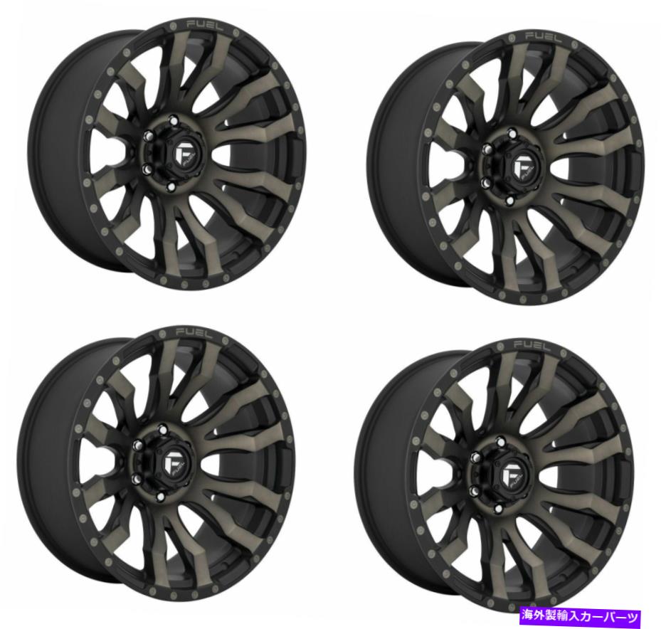 ホイール　4本セット セット4 18 "燃料D674ブリッツ18x9マットブラックDDT 8x6.5ホイール +20mmトラックリム Set 4 18" Fuel D674 Blitz 18x9 Matte Black DDT 8x6.5 Wheels +20mm Truck Rims