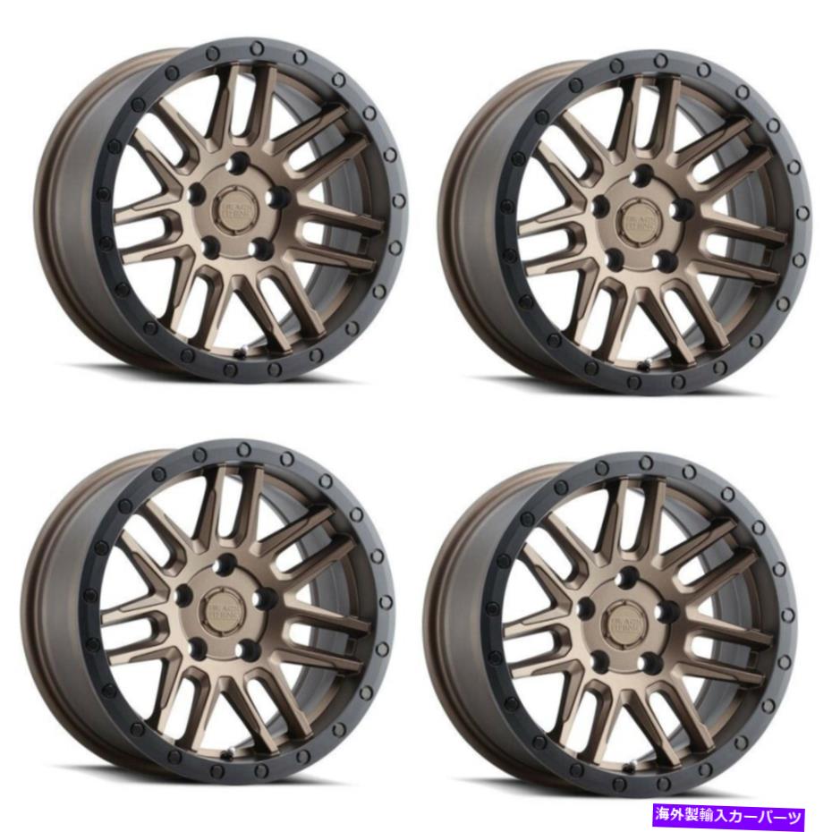 ホイール　4本セット セット4 19 "ブラックサイアーチブロンズw/ブラックリング19x8 5x112ホイール20mmリム Set 4 19" Black Rhino Arches Bronze w/ Black Ring 19x8 5x112 Wheels 20mm Rims