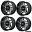 ホイール 4本セット セット4 20 "MOTO METAL MO996 RIPSAW GLOSS BLACK MILLED 20x12 5x5.0ホイール-4..