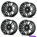 ホイール 4本セット セット4 20 "MOTO METALMO978 RAZOR BLACK機械加工ホイール20x10 5x150 -24mmリフト Set 4 20" Moto Metal MO978 Razor Black Machined Wheels 20x10 5x150 -24mm Lifted