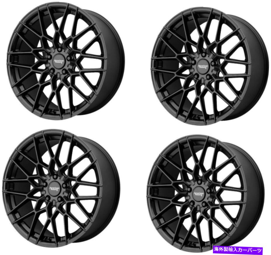 ホイール　4本セット セット4 20 "アメリカンレーシングAR927弾幕サテンブラック20x9 5x115ホイール20mmリム Set 4 20" American Racing AR927 Barrage Satin Black 20x9 5x115 Wheels 20mm Rims