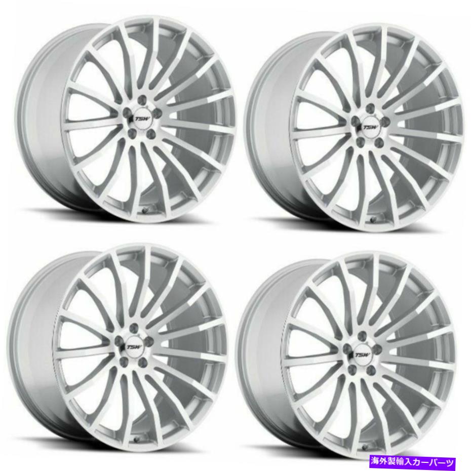 ホイール　4本セット セット4 18 "TSWマロリー18x9.5シルバーW/ミラーカットフェイス5x120ホイール20mmリム Set 4 18" TSW Mallory 18x9.5 Silver w/ Mirror Cut Face 5x120 Wheels 20mm Rims