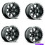 ホイール　4本セット セット4 18 "燃料D551トロフィー18x9マットブラックガンメタルリング6x135ホイール20mmリム Set 4 18" Fuel D551 Trophy 18x9 Matte Black Gunmetal Ring 6x135 Wheels 20mm Rims