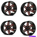 ホイール 4本セット セット4 20 "Vision 363 Razor Black Milled Spoke Red Tint Wheels20x10 5x5 -25mm Set 4 20" Vision 363 Razor Black Milled Spoke Red Tint Wheels 20x10 5x5 -25mm