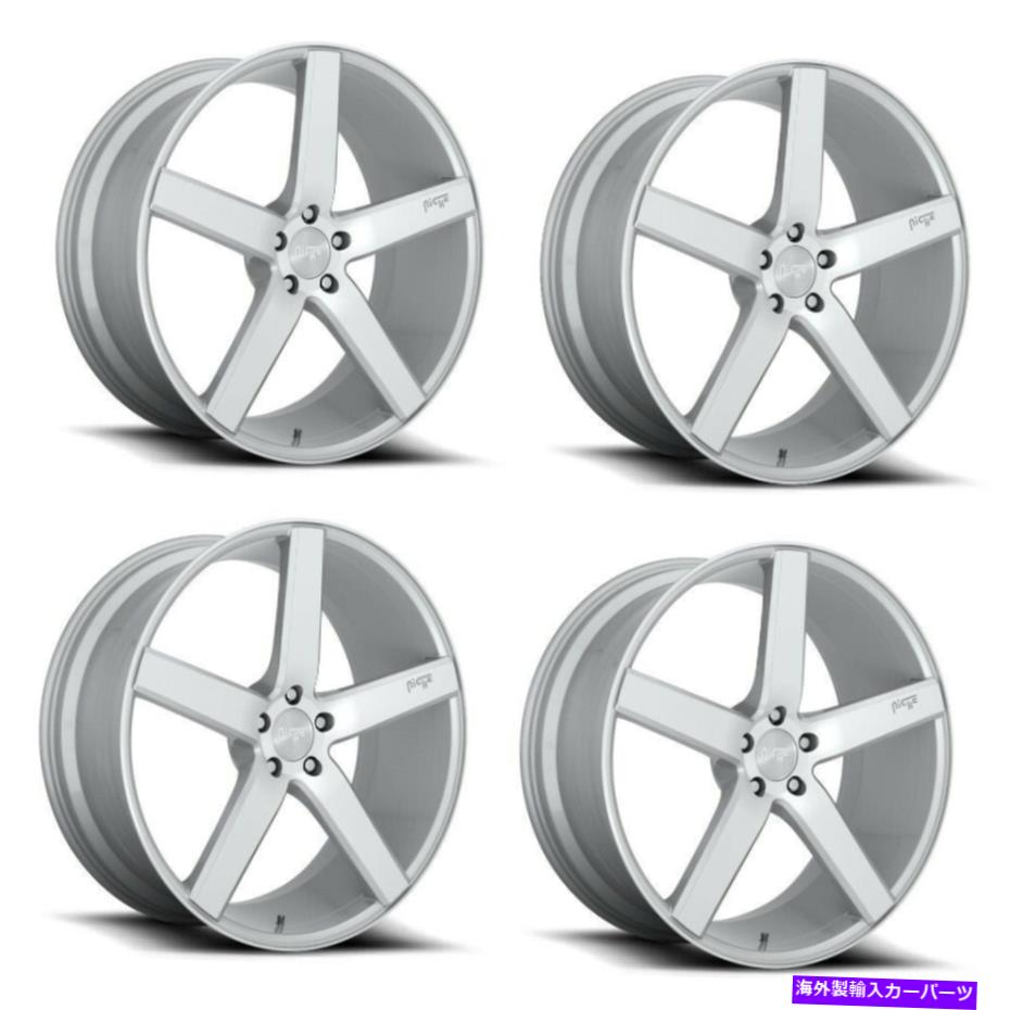 ホイール　4本セット セット4 19 "ニッチ1PC M146エッセングロスシルバー機械加工19x8.5 5x112ホイール..