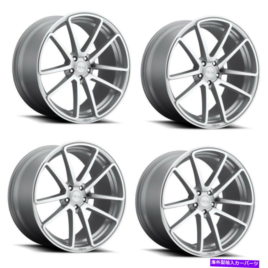 ホイール　4本セット セット4 18 "Rotiform 1PC R120 SPFグロスシルバー機械加工18x8.5 5x4.5ホイール4..