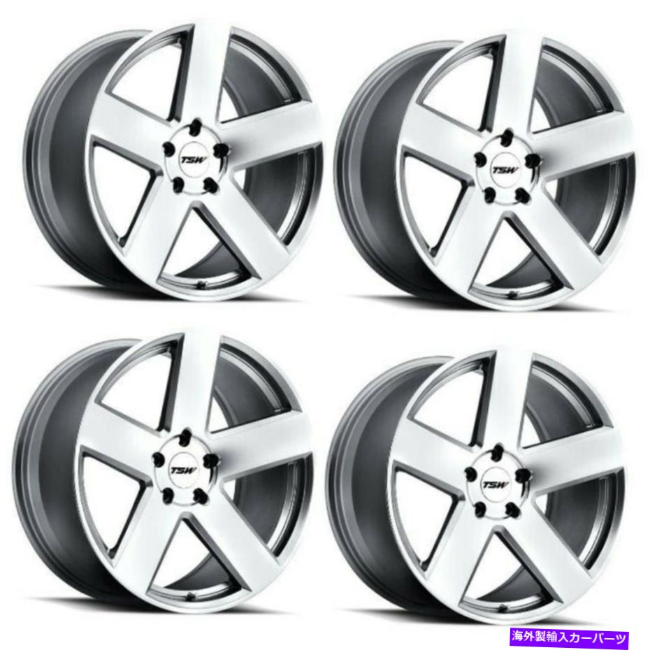 ホイール　4本セット セット4 18 "TSWブリストル18x9.5シルバーW/ミラーカットフェイス5x120ホイール20mmリム Set 4 18" TSW Bristol 18x9.5 Silver w/ Mirror Cut Face 5x120 Wheels 20mm Rims