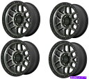 ホイール 4本セット セット4 17 "kmc km544メサ17x9灰色の色合いのサテンブラック5x5ホイール18mmリム Set 4 17" KMC KM544 Mesa 17x9 Satin Black With Gray Tint 5X5 Wheels 18mm Rims