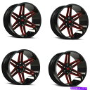 ホイール 4本セット セット4 20 "Vision 363 Razor Black Milled Spoke Red Tint Wheels 20x10 6x5.5 -25mm Set 4 20" Vision 363 Razor Black Milled Spoke Red Tint Wheels 20x10 6x5.5 -25mm