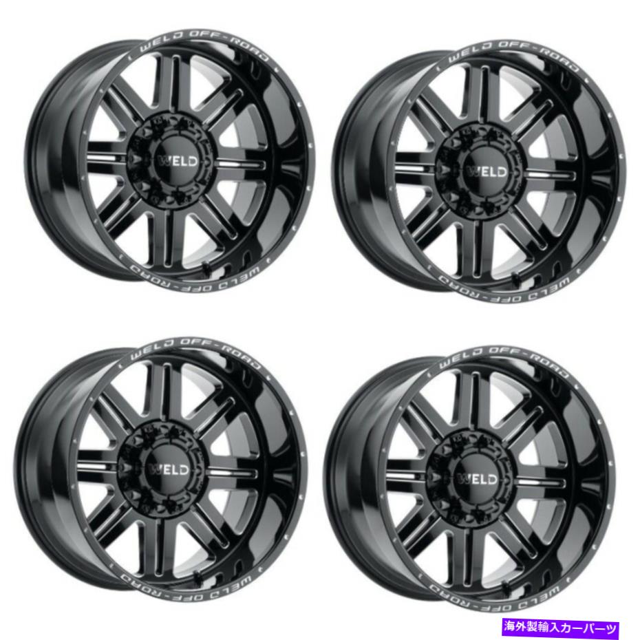 ホイール　4本セット セット4 20 "溶接オフロードチャム20x9グロスブラックミリング5x5/5x5.5ホイール20mmリム Set 4 20" WELD Off-Road Chasm 20x9 Gloss Black Milled 5x5/5x5.5 Wheels 20mm Rims