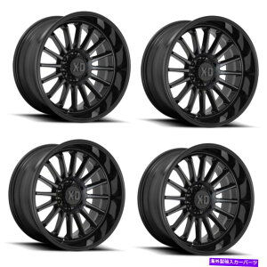 ホイール 4本セット セット4 20 "XD XD857鞭毛グロスブラック灰色の色合い20x9 6x135ホイール0mmリム Set 4 20" XD XD857 Whiplash Gloss Black With Gray Tint 20x9 6X135 Wheels 0mm Rim