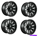 ホイール 4本セット セット4 20 "燃料ハードラインD620ブラックミリングホイール20x128x180 -44mmリフトトラック Set 4 20" Fuel Hardline D620 Black Milled Wheels 20x12 8x180 -44mm Lifted Truck