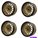 ホイール 4本セット セット4 20 "トレマー104アフタースコルグロスゴールドグロスブラックリップホイール20x9 8x180 0mm Set 4 20" Tremor 104 Aftershock Gloss Gold Gloss Black Lip Wheels 20x9 8x180 0mm