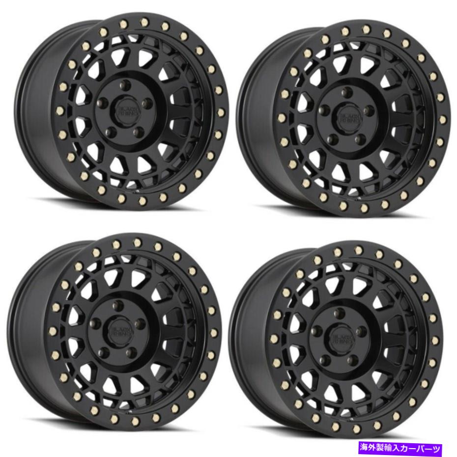 ホイール　4本セット セット4 17 "ブラックサイムプリムマットブラックブラスボルト17x8.5 8x6.5ホイール-38mm Set 4 17" Black Rhino Primm Matte Black Brass Bolts 17x8.5 8x6.5 Wheels -38mm