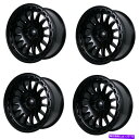 ホイール 4本セット セット4 20 "震え104アフタースコアサテンブラックホイール20x9 8x170 0mmトラックリム Set 4 20" Tremor 104 Aftershock Satin Black Wheels 20x9 8x170 0mm Truck Rims