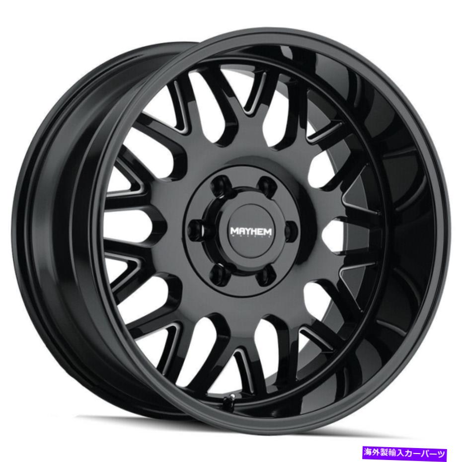 Mayhem 8110 Tripwire 20x9 6x135 0 Black Milled Wheels(4) 87.1 20" inch Rimsカテゴリホイール　4本セット状態新品メーカー車種発送詳細全国一律 送料無料 （※北海道、沖縄、離島は省く）商品詳細輸入商品の為、英語表記となります。Condition: NewBrand: MayhemManufacturer Part Number: 8110-2936BMRim Diameter: 20Rim Width: 9Quantity: 4Offset: 0Bolt Pattern: 6x135Color: Black MilledWheel Material: AluminumHub Bore: 87.1 mmWheel Construction: One Piece CastBackspacing: 5 inModel: 8110 TripwireCompatible Fastener Seat Type: Conical SeatManufacturer Warranty: 1 YearUPC: 729419129408《ご注文前にご確認ください》■海外輸入品の為、NC・NRでお願い致します。■取り付け説明書は基本的に付属しておりません。お取付に関しましては専門の業者様とご相談お願いいたします。■通常2〜4週間でのお届けを予定をしておりますが、天候、通関、国際事情により輸送便の遅延が発生する可能性や、仕入・輸送費高騰や通関診査追加等による価格のご相談の可能性もございますことご了承いただいております。■海外メーカーの注文状況次第では在庫切れの場合もございます。その場合は弊社都合にてキャンセルとなります。■配送遅延、商品違い等によってお客様に追加料金が発生した場合や取付け時に必要な加工費や追加部品等の、商品代金以外の弊社へのご請求には一切応じかねます。■弊社は海外パーツの輸入販売業のため、製品のお取り付けや加工についてのサポートは行っておりません。専門店様と解決をお願いしております。■大型商品に関しましては、配送会社の規定により個人宅への配送が困難な場合がございます。その場合は、会社や倉庫、最寄りの営業所での受け取りをお願いする場合がございます。■輸入消費税が追加課税される場合もございます。その場合はお客様側で輸入業者へ輸入消費税のお支払いのご負担をお願いする場合がございます。■商品説明文中に英語にて”保証”関する記載があっても適応はされませんのでご了承ください。■海外倉庫から到着した製品を、再度国内で検品を行い、日本郵便または佐川急便にて発送となります。■初期不良の場合は商品到着後7日以内にご連絡下さいませ。■輸入商品のためイメージ違いやご注文間違い当のお客様都合ご返品はお断りをさせていただいておりますが、弊社条件を満たしている場合はご購入金額の30％の手数料を頂いた場合に限りご返品をお受けできる場合もございます。(ご注文と同時に商品のお取り寄せが開始するため)（30％の内訳は、海外返送費用・関税・消費全負担分となります）■USパーツの輸入代行も行っておりますので、ショップに掲載されていない商品でもお探しする事が可能です。お気軽にお問い合わせ下さいませ。[輸入お取り寄せ品においてのご返品制度・保証制度等、弊社販売条件ページに詳細の記載がございますのでご覧くださいませ]&nbsp;