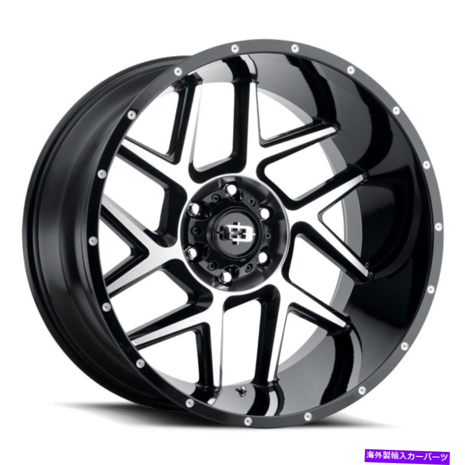 ホイール　4本セット Vision 360 Sliver 20x10 8x6.5/8x165.1 -25ブラック機械加工ホイール（4）125.2 20 