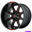 ホイール　4本セット Moto Metal Mo970 20x9 5x5.5/5x139.7/5x150 0ブラックミルドホイール（4）110.1 20 " Moto Metal MO970 20x9 5x5.5/5x139.7/5x150 0 Black Milled Red Wheels(4) 110.1 20"