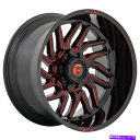 ホイール 4本セット 燃料D808ハリケーン20x10 8x180 -18ブラックミリングレッドホイール(4)124.2 20