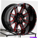 ホイール 4本セット American Off -Road A108 20x12 6x135/6x5.5 -44ブラックミリングレッドホイール(4)106.1 20 American Off-Road A108 20x12 6x135/6x5.5 -44 Black Milled Red Wheels(4) 106.1 20(2)