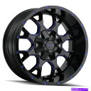 ホイール 4本セット Mayhem 8015 Warrior 20x9 5x5.5/5x150 18ブラックブルーホイール(4)110 20インチのリム May...