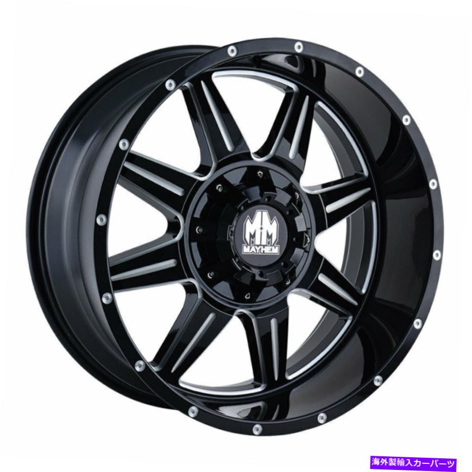 ホイール　4本セット Mayhem 8100 Monstir 20x10 5x5/5x5.5 -12 Gloss Black Milled Wheels（4）87 20 