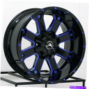 ホイール 4本セット American Off -Road A108 20x10 8x170 -24 Black Milled Blue Wheels(4)125.2 20