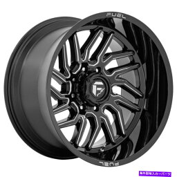 ホイール　4本セット 燃料D807ハリケーン20x9 8x170 1グロスブラックミリングホイール（4）125.1 20インチのリム Fuel D807 Hurricane 20x9 8x170 1 Gloss Black Milled Wheels(4) 125.1 20" inch Rim