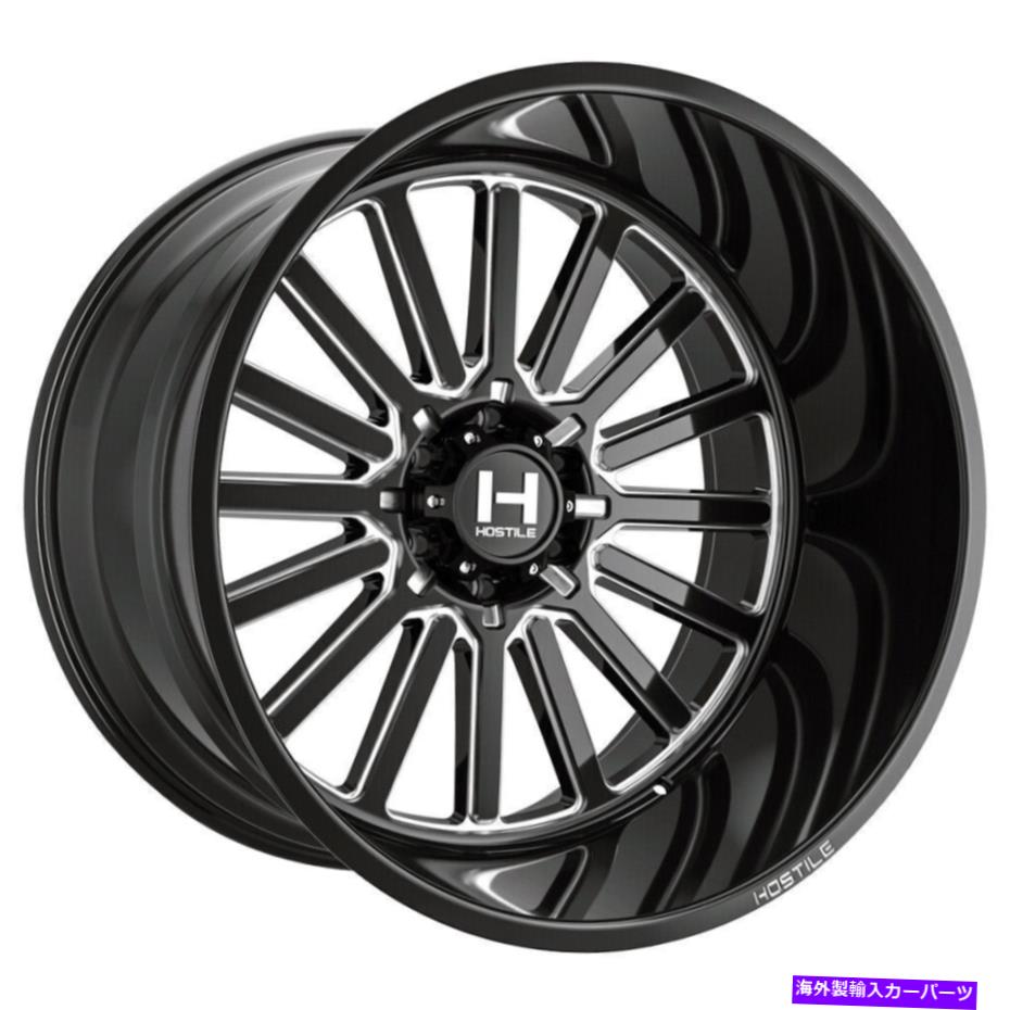 ホイール　4本セット 敵対的なH127タイタン20x9 6x5.5/6x139.7 12ブラックミリングホイール（4）106.1 20 