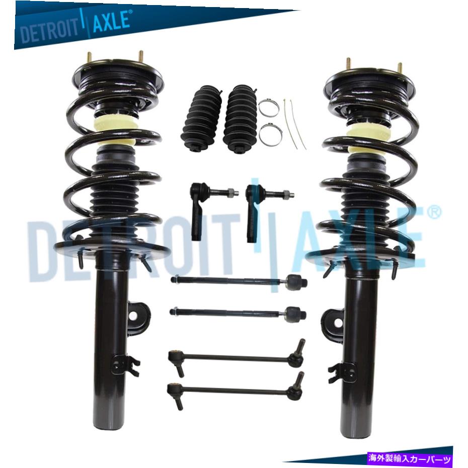 サスペンション フロントストラットw/コイルスプリングスウェイバータイロッドブーツキット2010 2012 Ford Flex Front Strut w/Coil Spring Sway Bar Tie Rod Boot Kit for 2010 2011 2012 Ford Flex