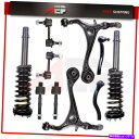 サスペンション 10pcsフロントストラットコントロールアームタイロッドサスペンションキット03-07ホンダアコード2.4L 10pcs Front Strut Control Arm Tie Rod Suspension Kit for 03-07 Honda Accord 2.4L(2)
