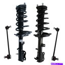 サスペンション TRQ 4ピースリアコンプリートストラットアセンブリ&スウェイバーリンクセットハイランダー用のキット TRQ 4 Piece Rear Complete Strut Assembly & Sway Bar Link Set Kit for Highlander(2)