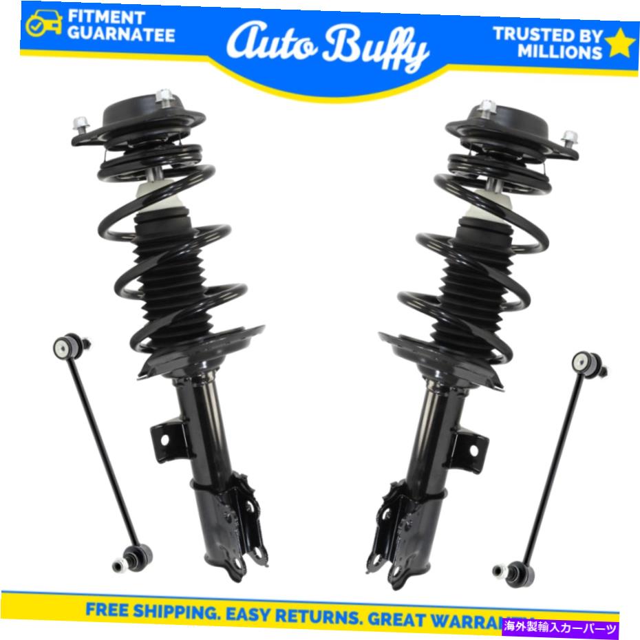 サスペンション Unity4PCフロント左＆右のストラットとコイルスプリング +スウェイバーリンクのヒュンダイ Unity 4pc Front Left & Right Struts and Coil Spring + Sway Bar Links for Hyundai